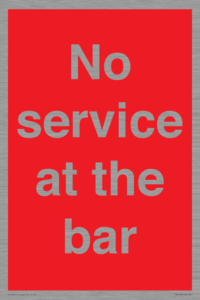 No service at the bar